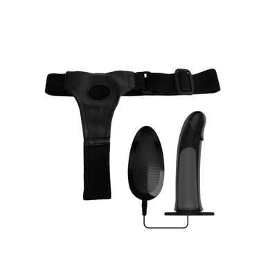 Foto 4 do produto Cinta Peniana em Couro Sintético com Capa Peniana com Vibração Multivelocidade com Controle Remoto com Fio - Pretty Love Vito 6.8" | Tamanho Único