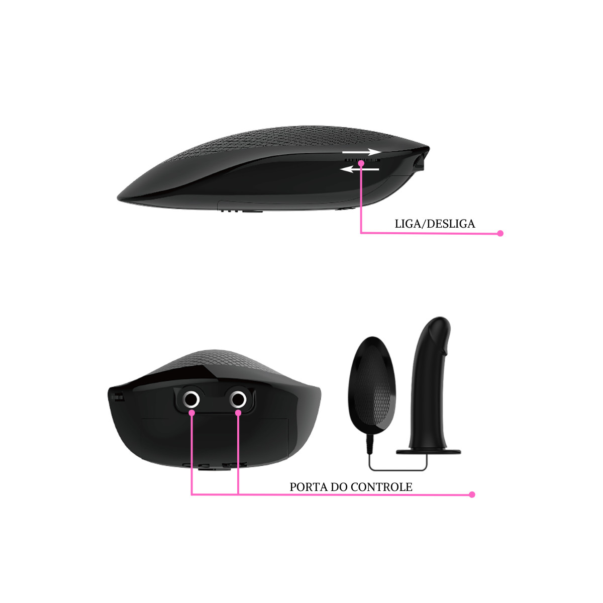 Cinta em Couro Sintético com Capa Peniana com Vibração Multivelocidade com Controle Remoto com Fio - Pretty Love Vito 6.8" | Tamanho Único - 6