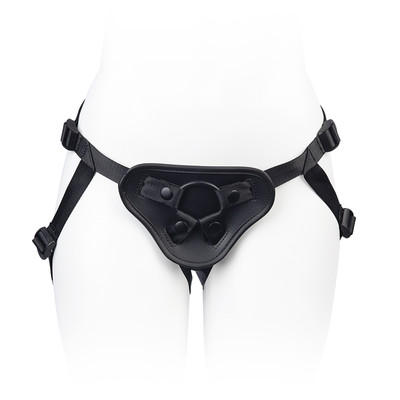 Foto 2 do produto Cinta Peniana em Couro Sintético e Nylon com 3 Argolas em Silicone para Regulagem - Fetiche Strap On Series | Tamanho Único