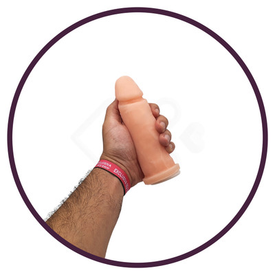 Foto 6 do produto Cinta Peniana em Couro Sintético com Prótese Peniana em Cyberskin e Vértebras Internas - Pura Ambição | 14,3 x 4 cm