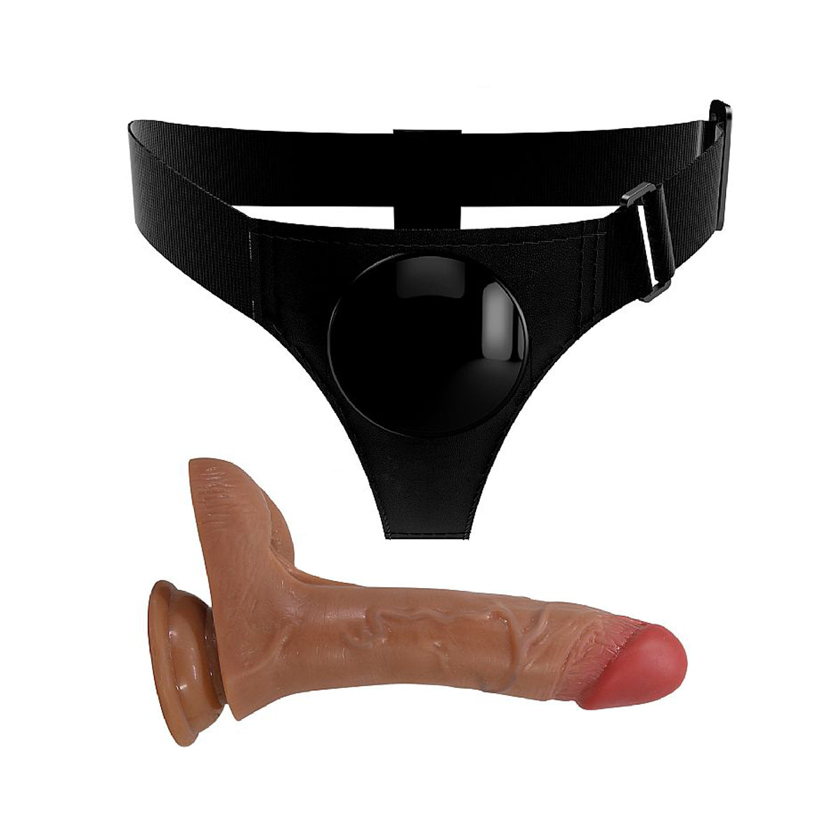 Cinta Peniana em Couro Sintético com Prótese Spray de Água com Vibração Multivelocidade e Controle Remoto - Pretty Love Oher 7.4" | Tamanho Único - 5