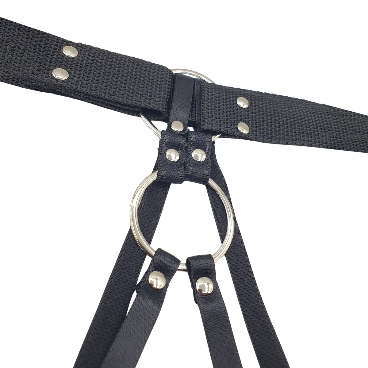 Cinta Peniana Dupla em Nylon com 2 Próteses Penianas em PVC Atóxico de Tamanhos Diferentes - InNamorata Sex Night - 4