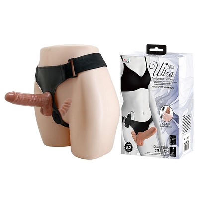 Cinta Peniana com Dupla Penetração, Vibração Multivelocidade e Controle Remoto com Fio - Baile Ultra Passionate Harness