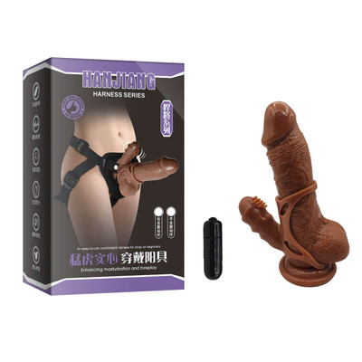 Cinta Peniana com Estimulador Clitoriano, Bullet e Ventosa - Hanjiang Harness Series | 12,9 x 3,7 cm