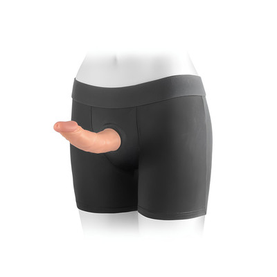 Cinta Peniana no Formato de Cueca Boxer em Elastano com Prótese Peniana com Vértebra - VSCN Velty Harness 2 | 18,5 x 4,3 cm