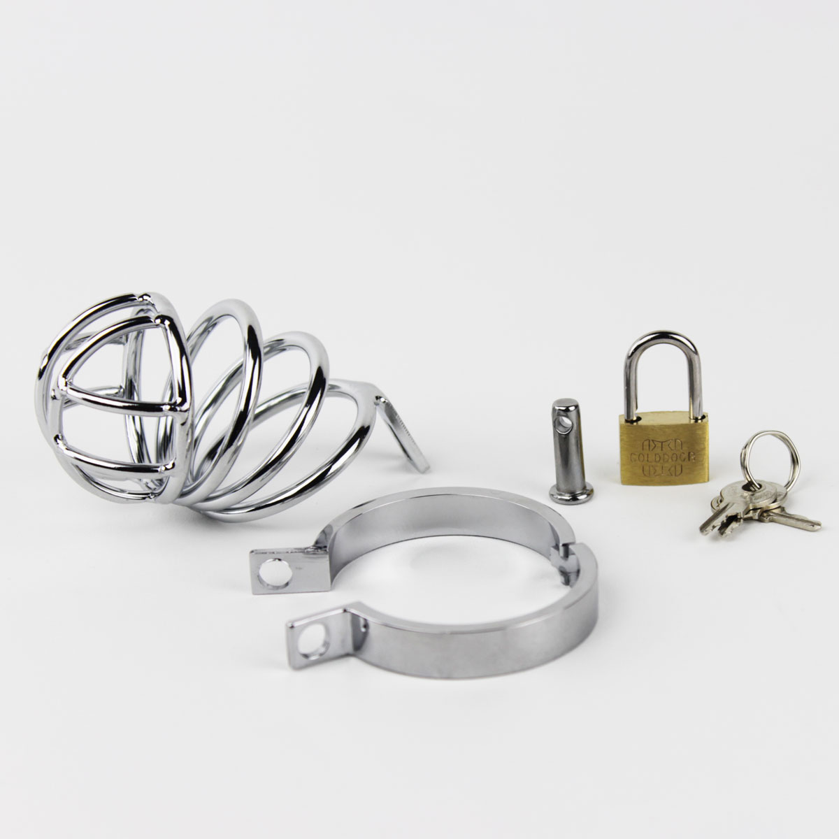 Cinto de Castidade em Aço com Anel de Abertura e Cadeado - Sexy Import | Tamanho M - 2