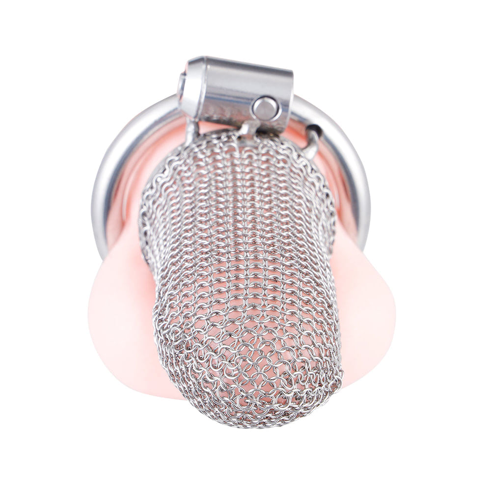 Cinto de Castidade em Aço Inox com Rede - OOXX | 9 x 3,5 cm - 5