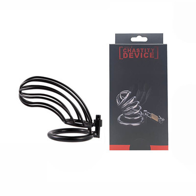 Foto 5 do produto Cinto de Castidade Masculino em Aço com Anel para Escroto e Cadeado - Male Chastity Device - 11,9 x 4,4 cm | Disponível em 2 Cores