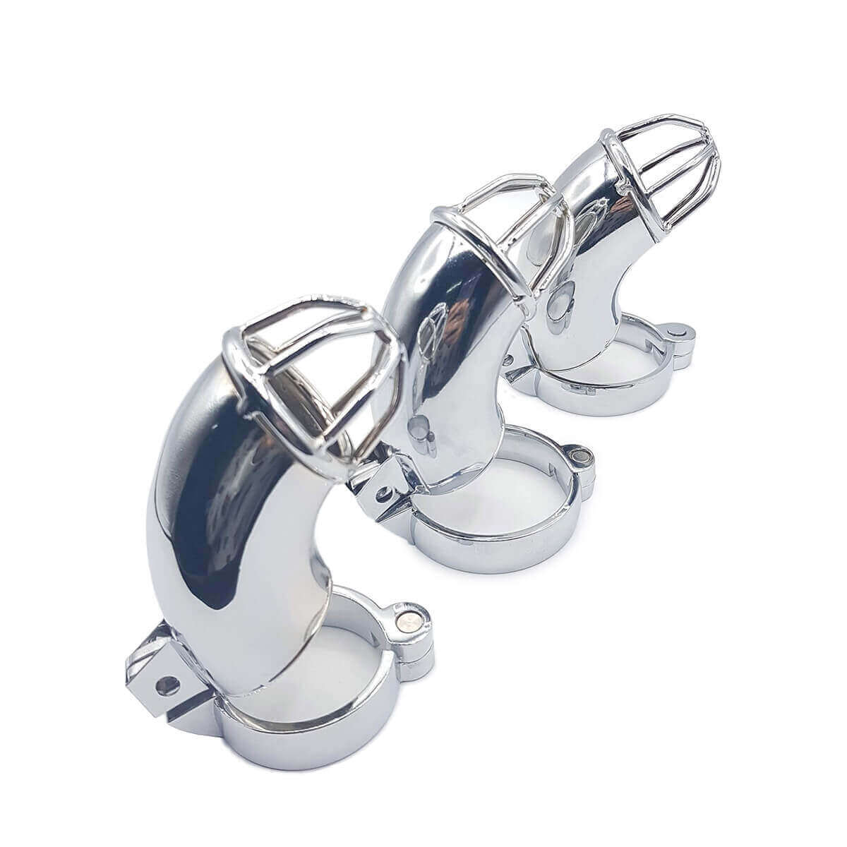 Cinto de Castidade Masculino em Aço com Anel para Escroto e Ponta Vazada | Disponível em 3 Tamanhos - 2