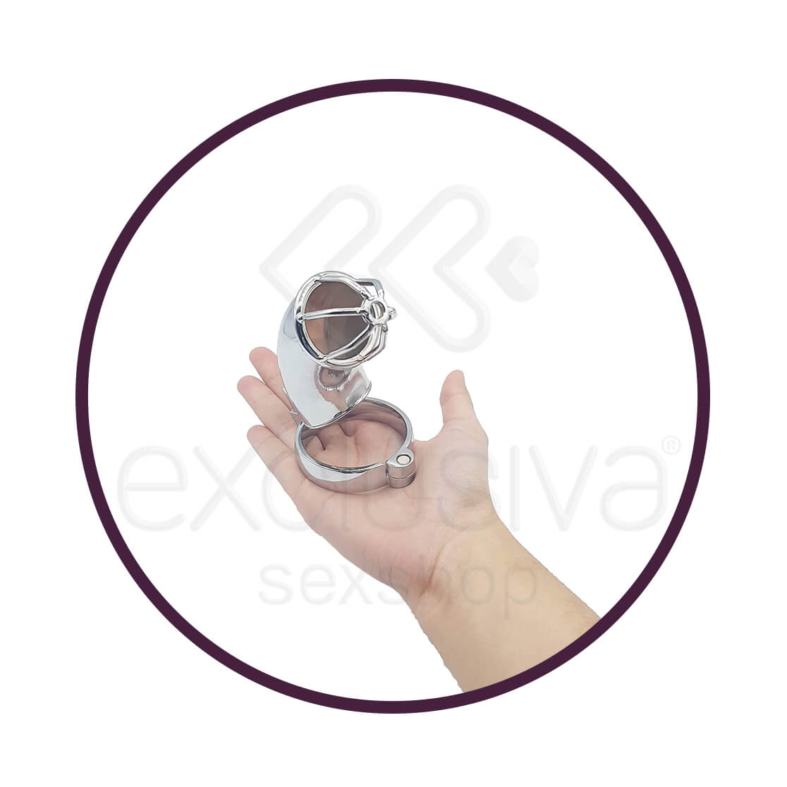 Cinto de Castidade Masculino em Aço com Anel para Escroto e Ponta Vazada | Disponível em 3 Tamanhos - 4