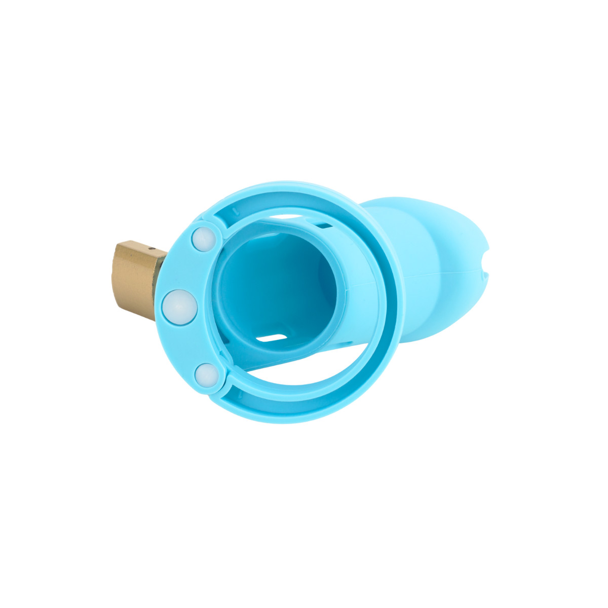 Cinto de Castidade em Silicone com Ponta Vazada e Anel para Escroto Ajustável com Cadeado | Disponível em 2 Cores - 5