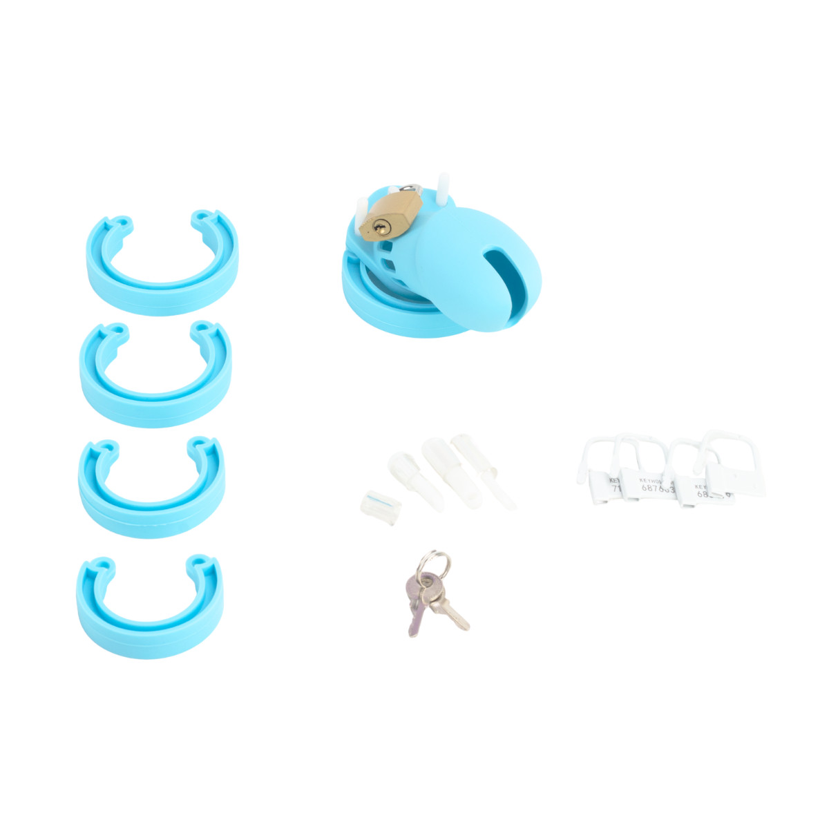 Cinto de Castidade em Silicone com Ponta Vazada e Anel para Escroto Ajustável com Cadeado | Disponível em 2 Cores - 7