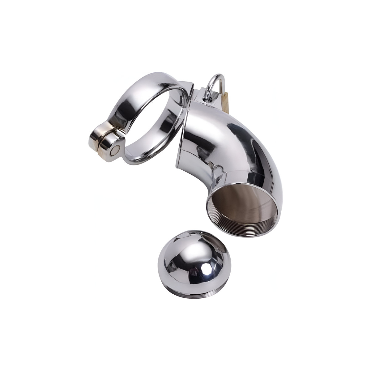 Cinto de Castidade em Aço Inoxidável com Tampa Rosqueável e Anel para Escroto - Sexy Import | Disponível em 3 Tamanhos - 4