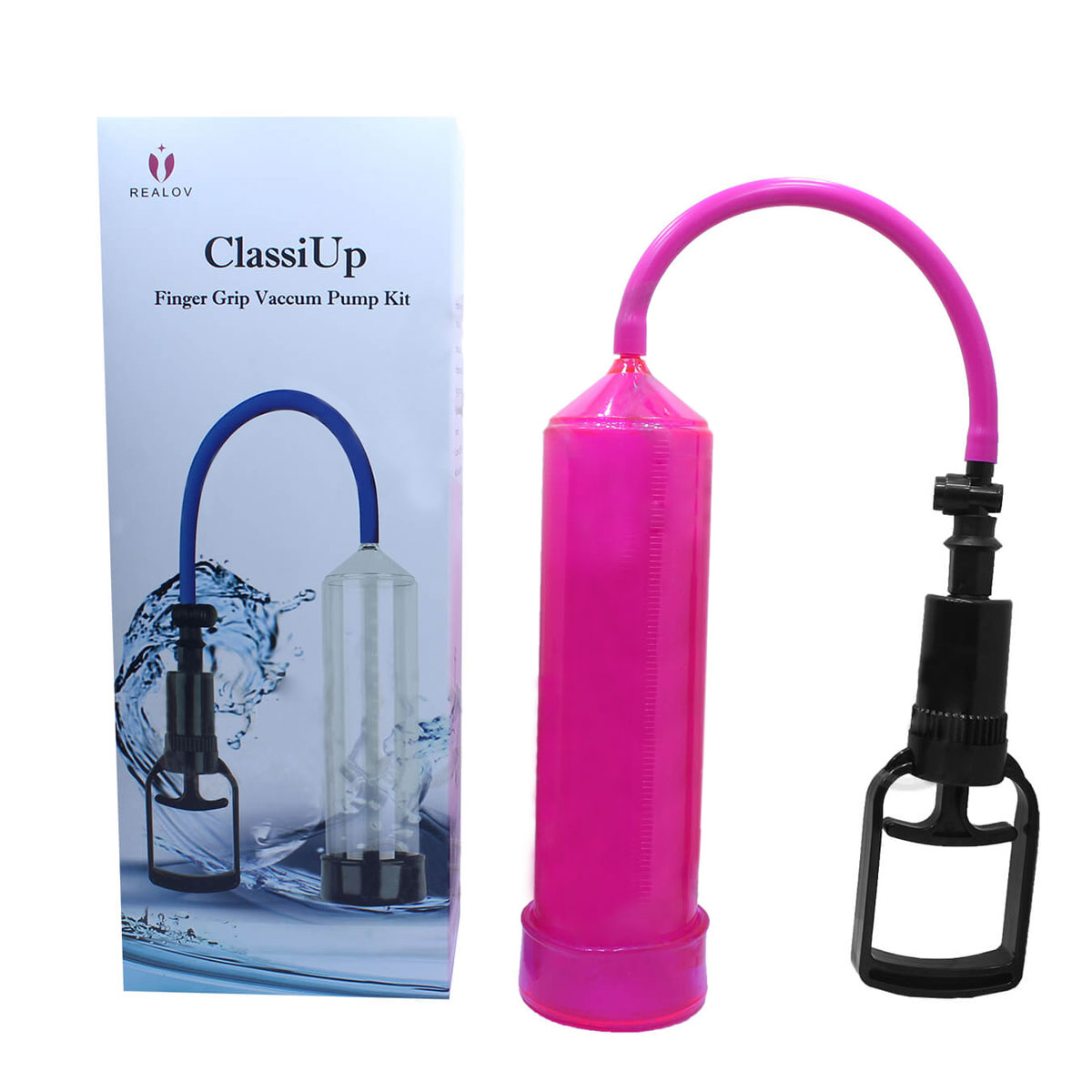 Bomba Peniana de Sucção Manual com Manopla e Anel de Silicone - ClassiUp | 24 x 5,6 cm | Disponível em 4 Cores - 4