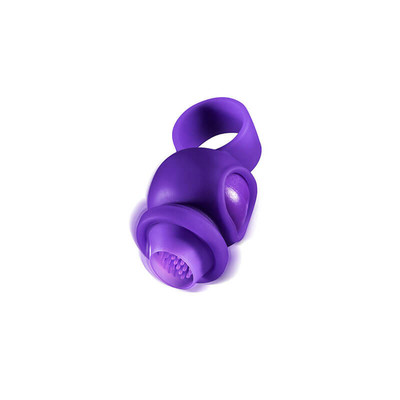 Foto 2 do produto Clit Ring - Anel para Dedo em Silicone com Cápsula vibratória de Vibração Única - 5,8 x 2,9 cm | Cor: Roxo