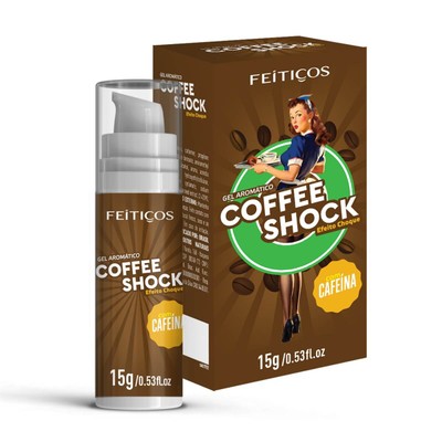 Gel Beijável Lubrificante com Efeito Eletrizante, Aroma e Sabor de Café - Feitiços Coffee Shock | 15g