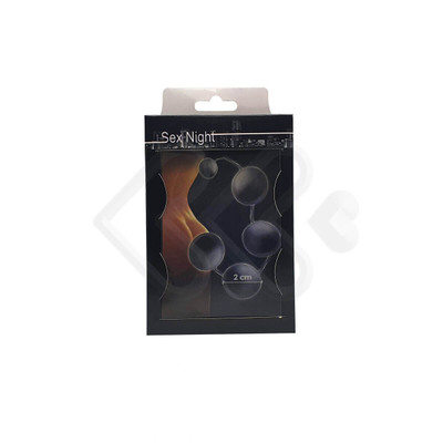 Colar Tailandês com 4 Esferas Preta de 2 cm para Pompoarismo - InNamorata Sex Night