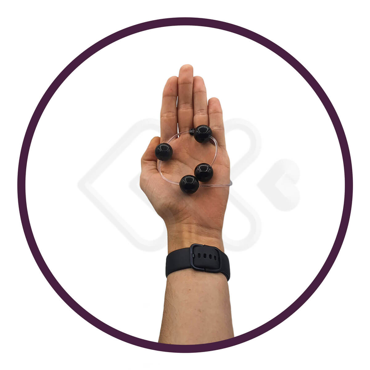 Colar Tailandês com 4 Esferas Preta de 2 cm para Pompoarismo - InNamorata Sex Night - 3