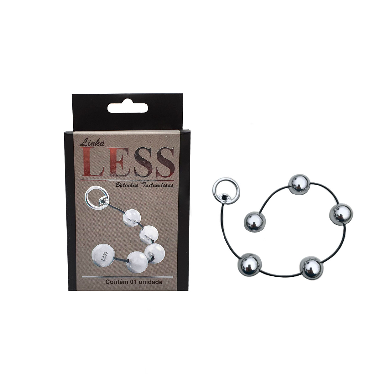 Colar Tailandês "G" com 5 Bolinhas em ABS e Alça de Segurança - Hard Less | Disponível em 2 Cores - 5