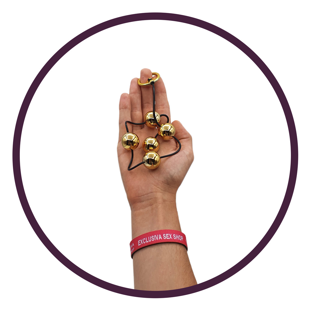 Colar Tailandês "M" com 5 Bolinhas em ABS e Alça de Segurança - Hard Less | Disponível em 2 Cores - 5