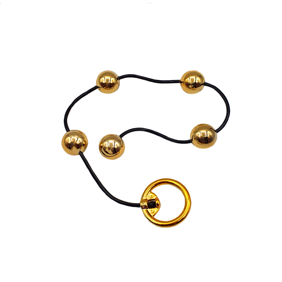 Colar Tailandês "P" com 5 Bolinhas em ABS e Alça de Segurança - Hard Less | Disponível em 2 Cores - 2