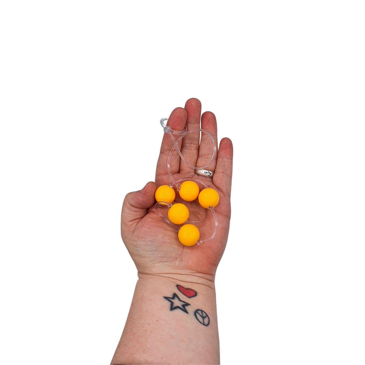 Colar Tailandês para Pompoarismo com 5 Esferas Plásticas, Cordão em Silicone e Argola Acrílica - La Pimienta | Disponível em 7 Cores - 3