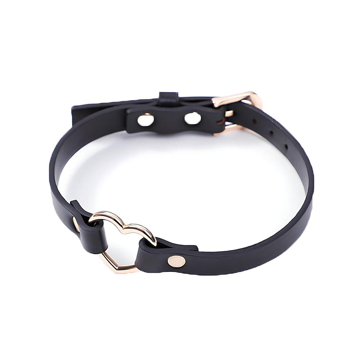 Coleira Bondage com Coração em Couro Sintético Ajustável - Tamanho Único | Disponível em 2 Cores - 3