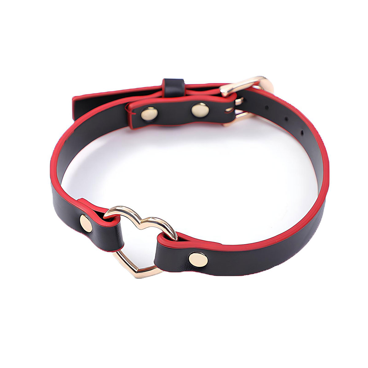 Coleira Bondage com Coração em Couro Sintético Ajustável - Tamanho Único | Disponível em 2 Cores - 4