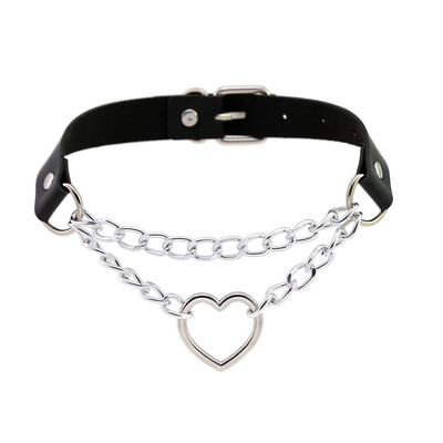 Coleira Bondage com Corrente Metálica e Pingente de Coração - YouVibe | Tamanho Único