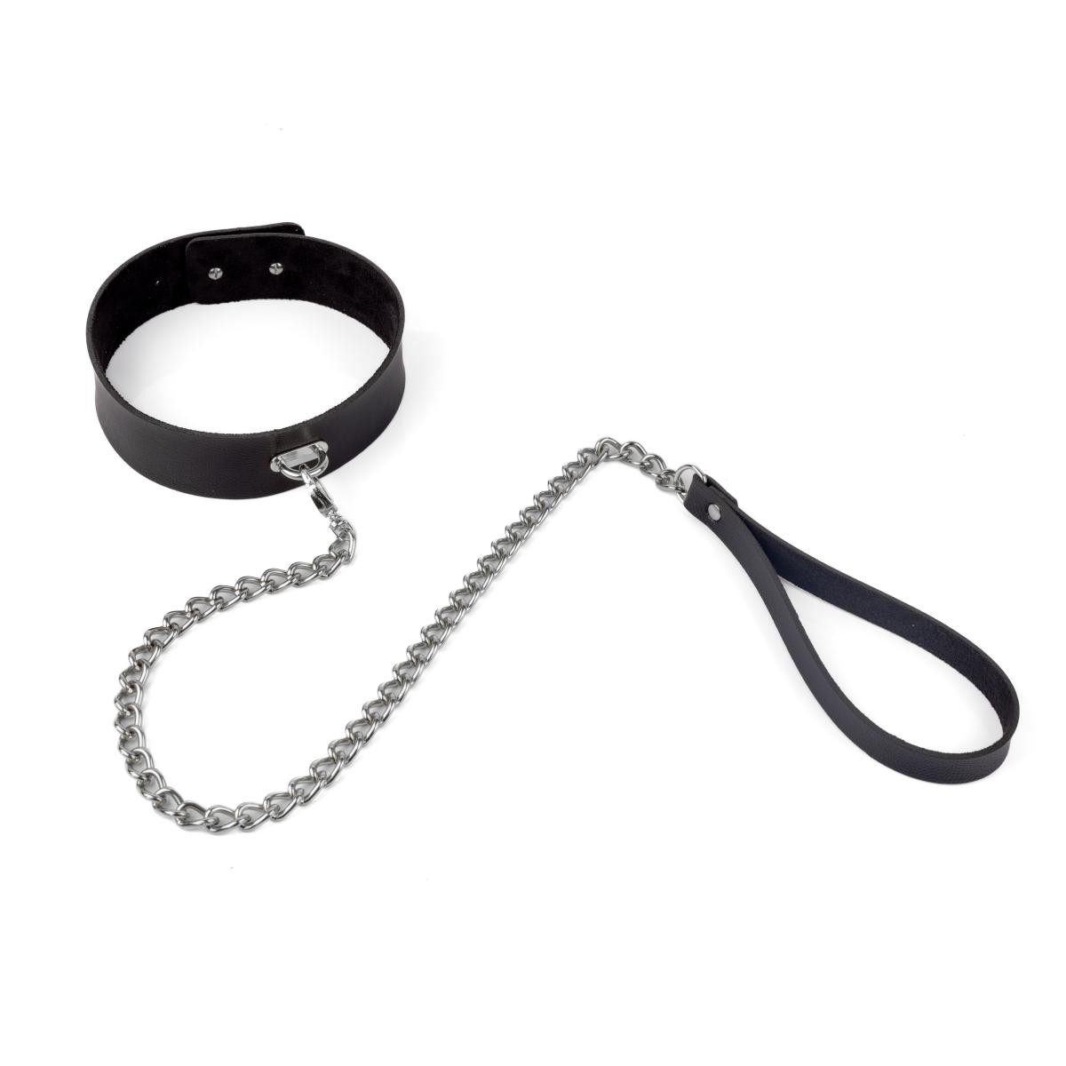 Coleira Domme em Couro Montana e Guia com Corrente em Metal Niquelado - New Star Couros | Tamanho Único - 2