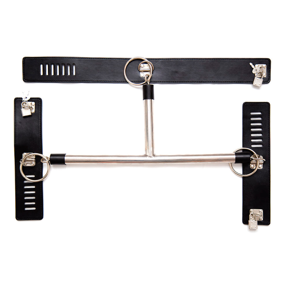 Coleira com Par de Algemas e Barra de Restrição em Alumínio - Vip Mix - 4