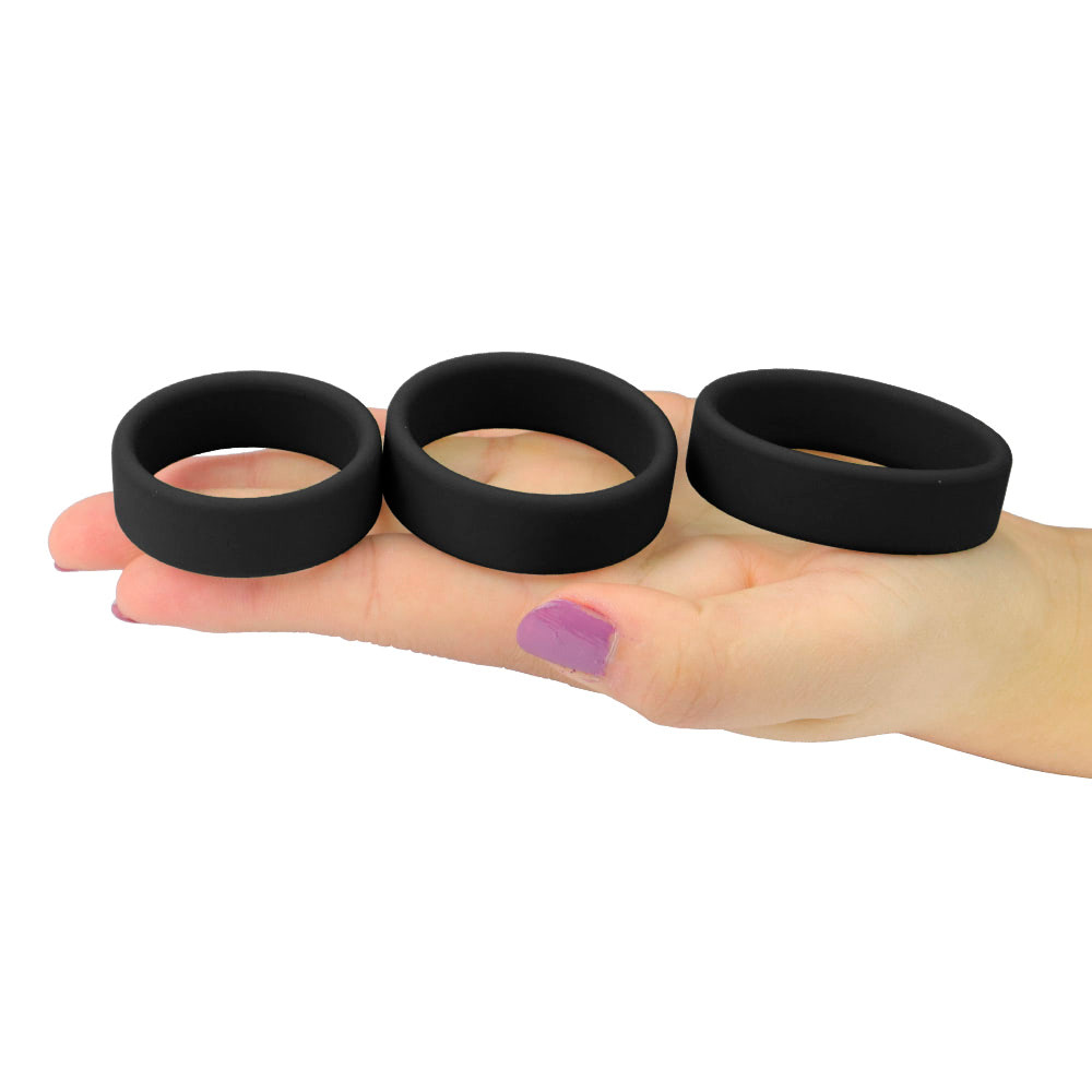 Conjunto de 3 Anéis Penianos em Silicone Macio e Flexível - Lovetoy Power Plus Pro Ring - 5