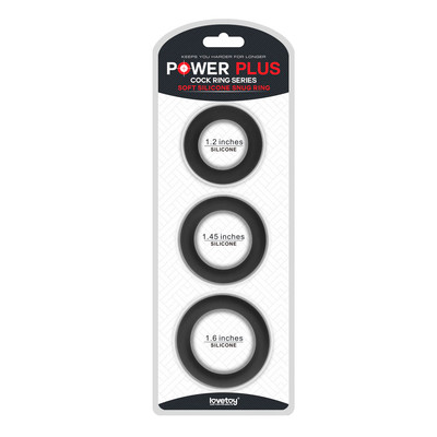 Foto 3 do produto Conjunto de 3 Anéis Penianos em Silicone Macio e Flexível - Lovetoy Power Plus Snug Ring