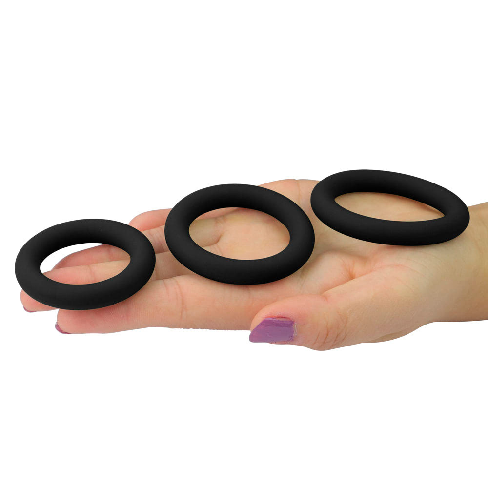 Conjunto de 3 Anéis Penianos em Silicone Macio e Flexível - Lovetoy Power Plus Snug Ring - 5
