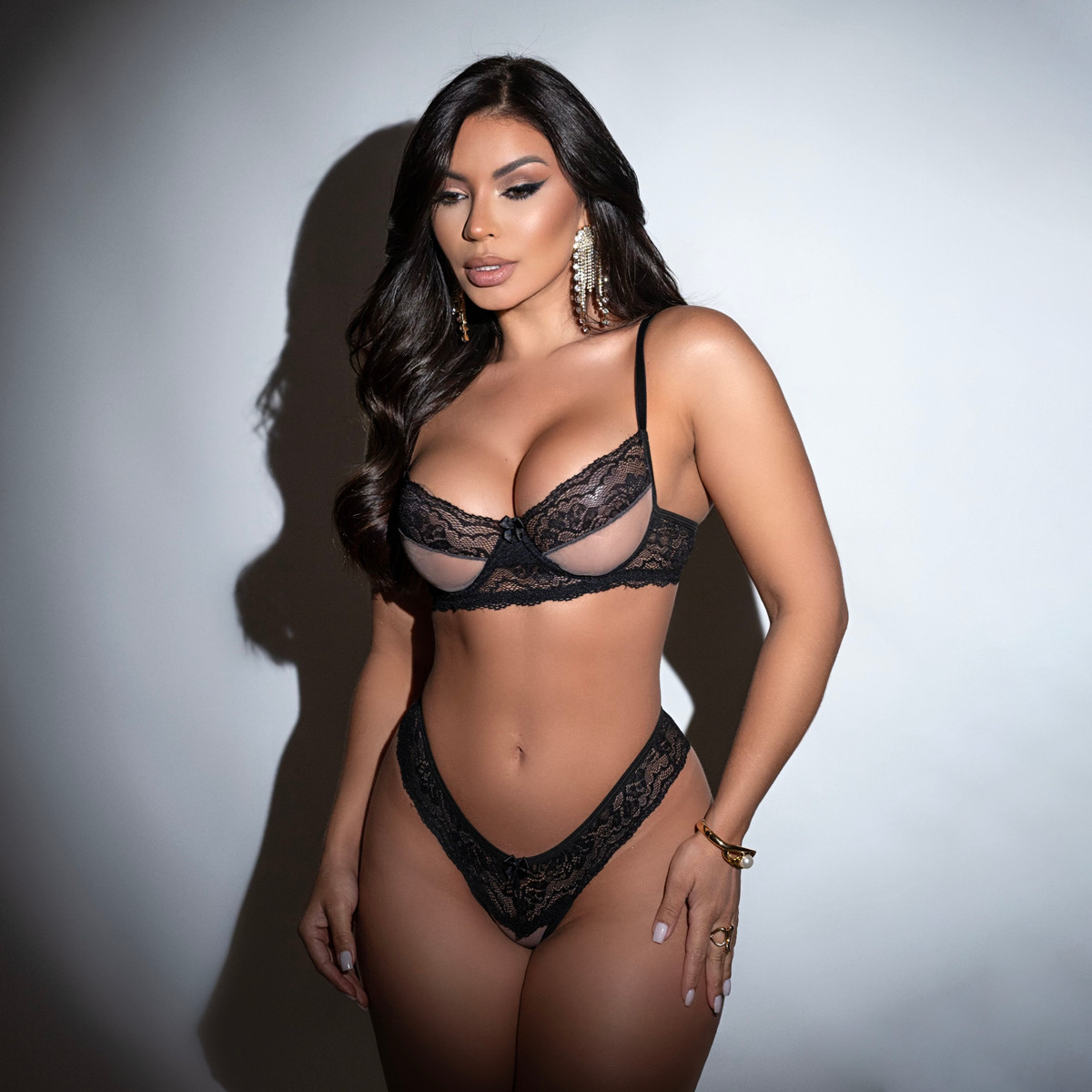 Conjunto com Aro em Renda e Tule - Exclusiva Lingerie | Disponível em 3 Cores e 4 Tamanhos - 3