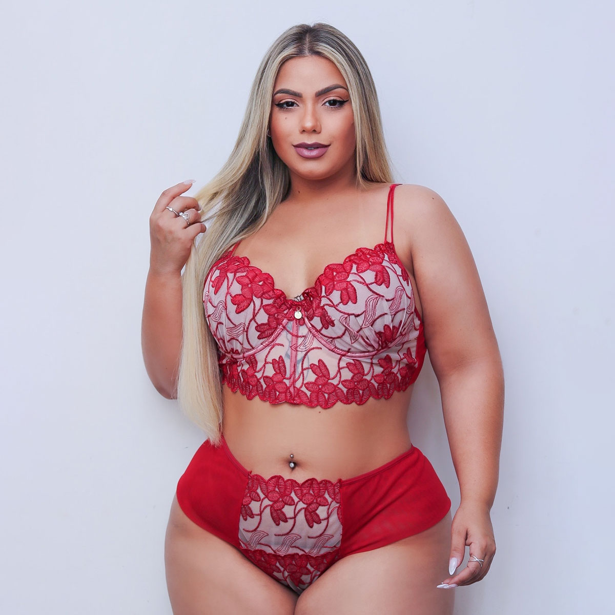 Conjunto Cropped Thais - Tallyta Moda Apimentada | Disponível em 2 Tamanhos Plus Size e 4 Cores - 3