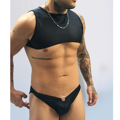 Conjunto Cueca Sex Mais e Mini Cropped em Cirrê - SD Clothing | Tamanho Único