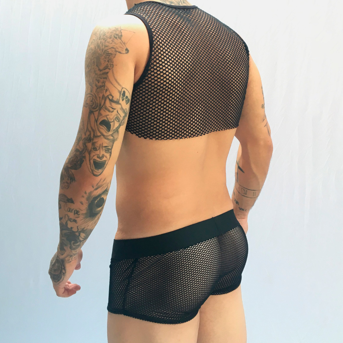 Conjunto Cueca Sex Mais Suplex e Cropped em Arrastão - SD Clothing | Tamanho Único - 2