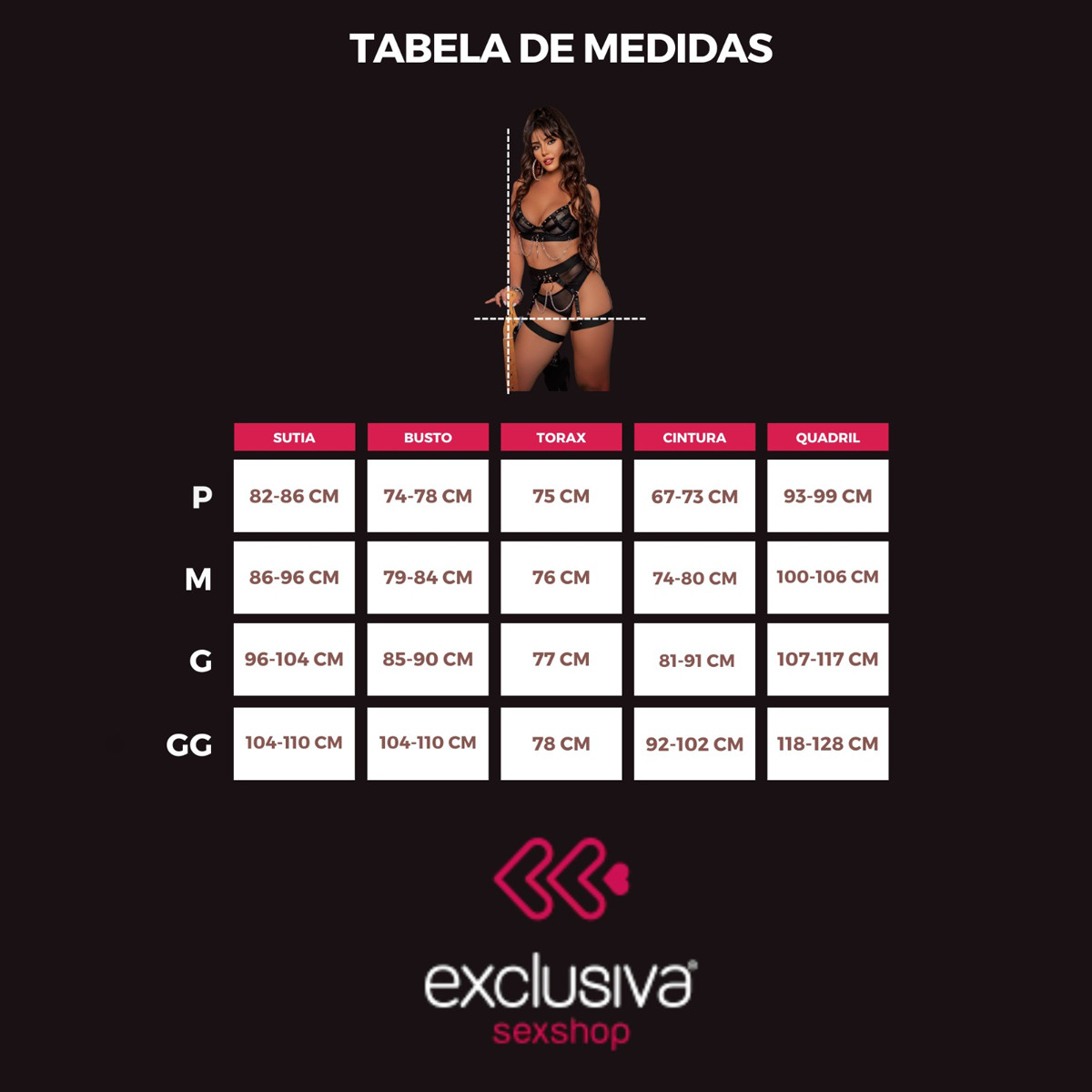 Conjunto Doce Feitiço com Argolas e Correntes - Exclusiva Lingerie | Disponível em 4 Tamanhos - 4