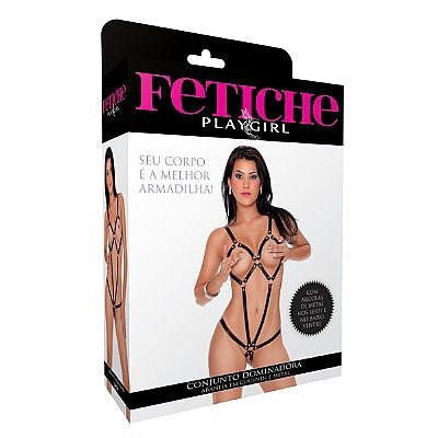 Foto 2 do produto Body Harness Dominadora Aranha em Courvin e Metal - Fetiche Playgirl | Disponível em 3 Tamanhos