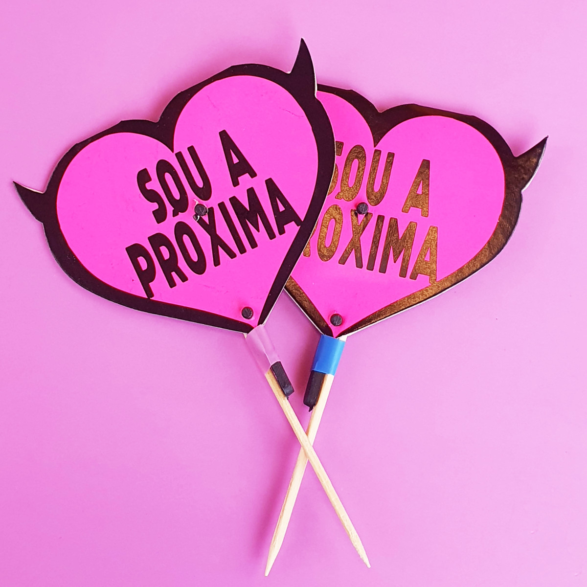 Conjunto de Espetinhos Coração Neon Decorativos para Mesa - FestaChic - 5