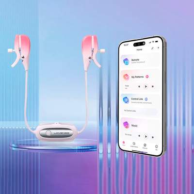 Conjunto de Grampos de Mamilo Ajustáveis com 7 Modos de Vibrações e Controle por Aplicativo - Lovense Gemini