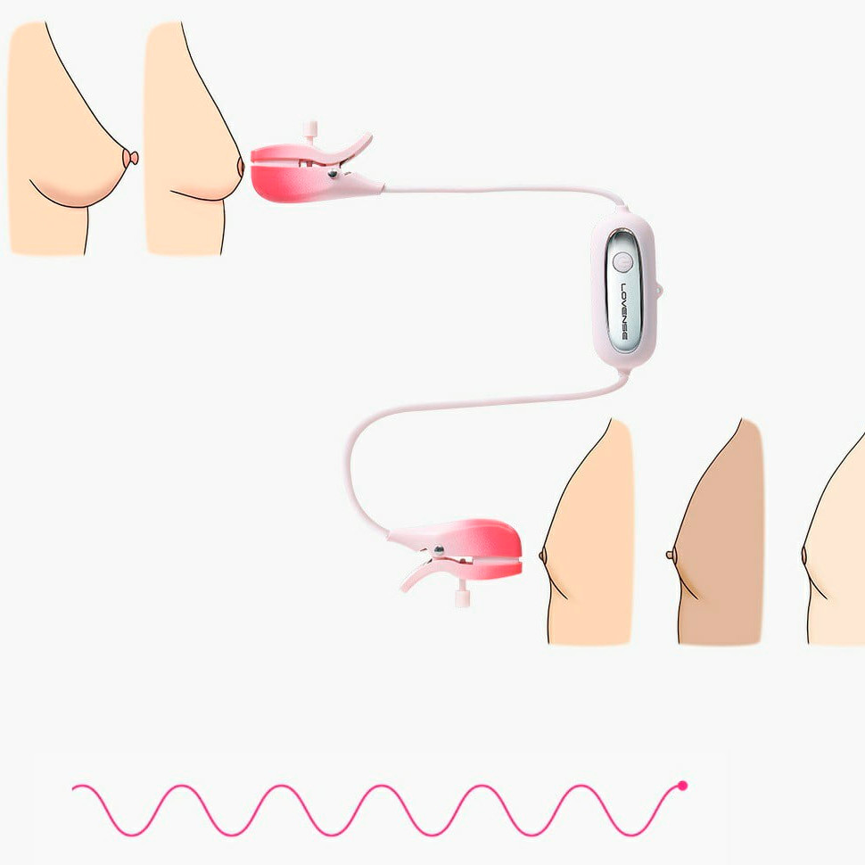 Conjunto de Grampos de Mamilo Ajustáveis com 7 Modos de Vibrações e Controle por Aplicativo - Lovense Gemini - 4