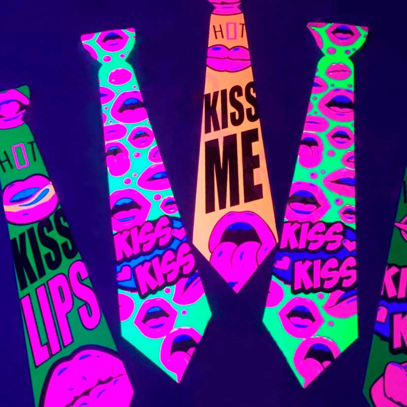 Conjunto de Gravatas com Efeito Neon - FestaChic - 8
