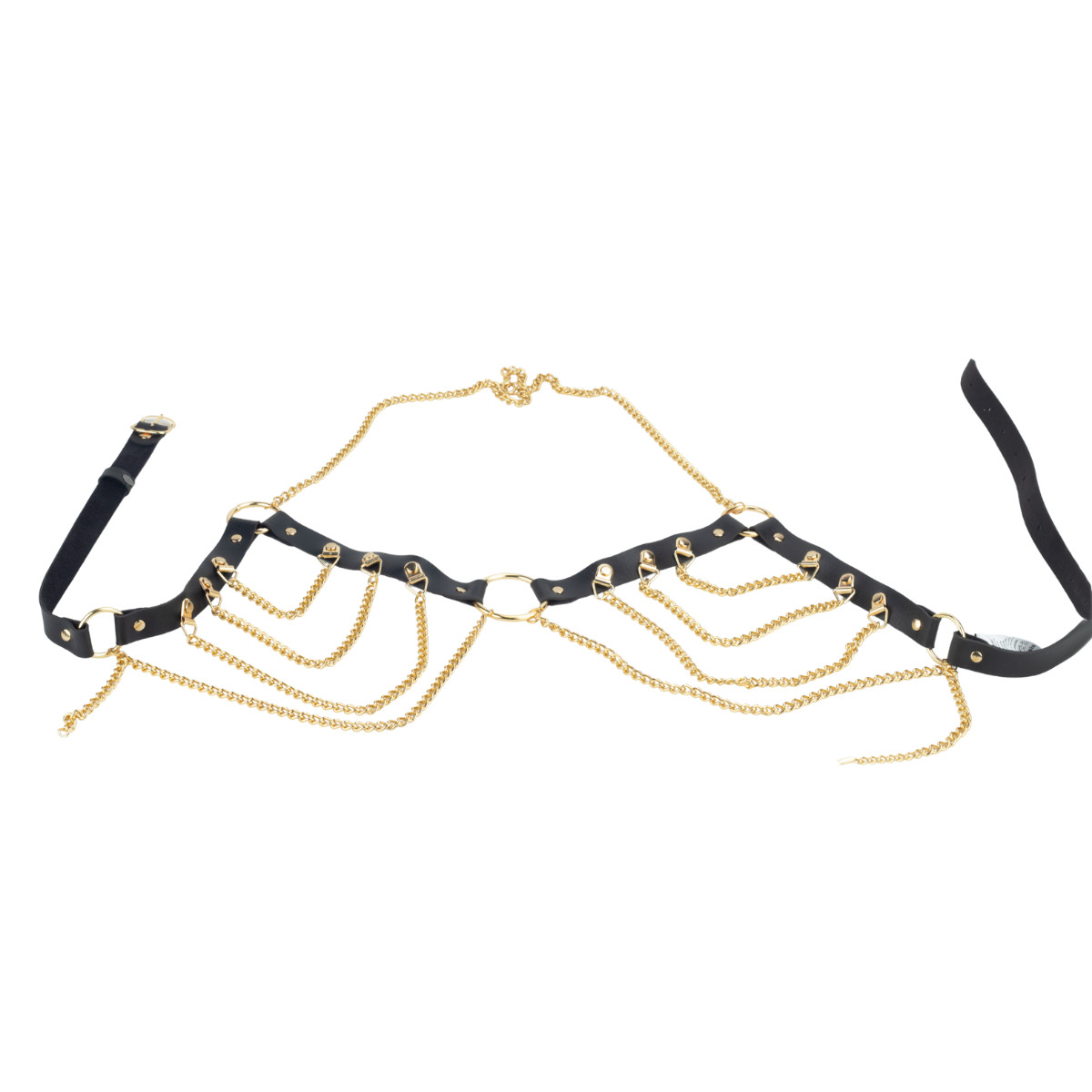Conjunto Harness Feminino Luxury Gold com Correntes Douradas - Exclusiva Linha Sado | Tamanho Único - 3