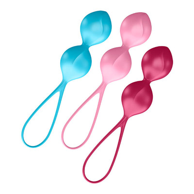 Foto 2 do produto Conjunto com Pesos para Pompoar em Silicone - Satisfyer Balls - 15,6 cm