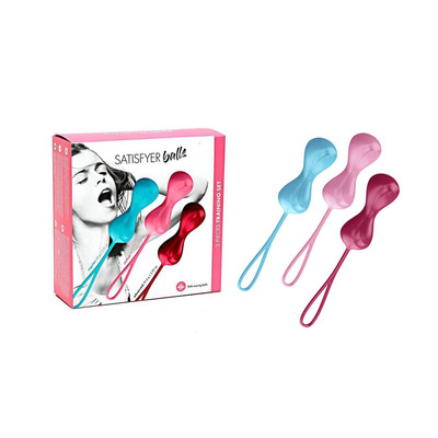 Foto 1 do produto Conjunto com Pesos para Pompoar em Silicone - Satisfyer Balls - 17,6 cm