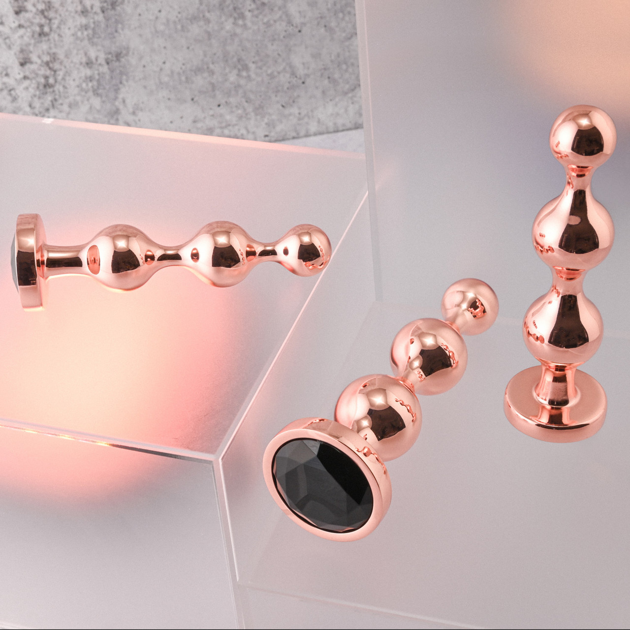 Conjunto de Plug Anal Cromado com 3 Tamanhos Diferentes, Pequeno, Médio e Grande - Gender X Gold Digger Set - 3