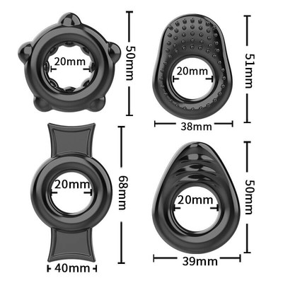 Foto 2 do produto Kit de Anéis Penianos em TPE - Cook Rings | 4 Itens