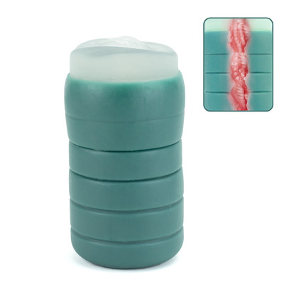Foto 3 do produto Copo Masturbador com Texturas Internas em Silicone e Bocal de Vagina em TPE - Cup Strawberry | 11,5 x 3 cm